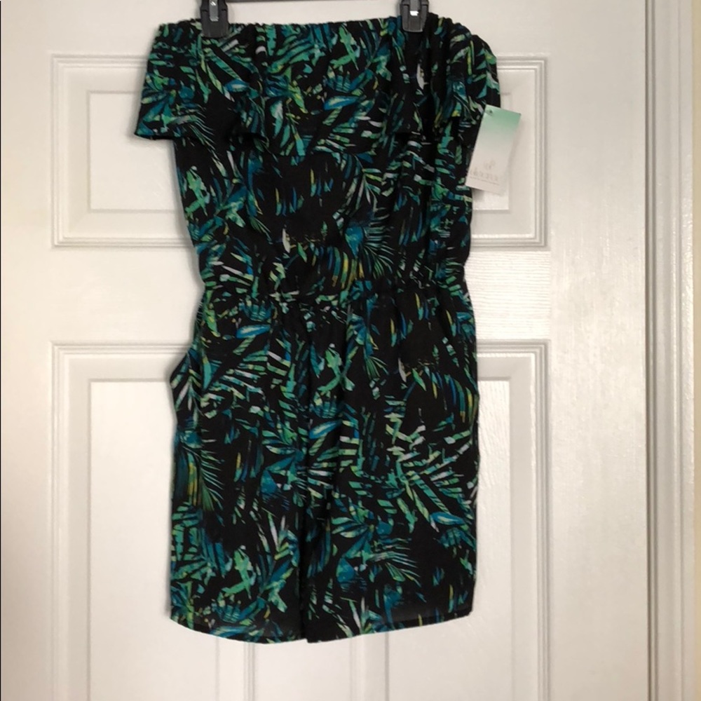 Brand new Romper - black, green & blue